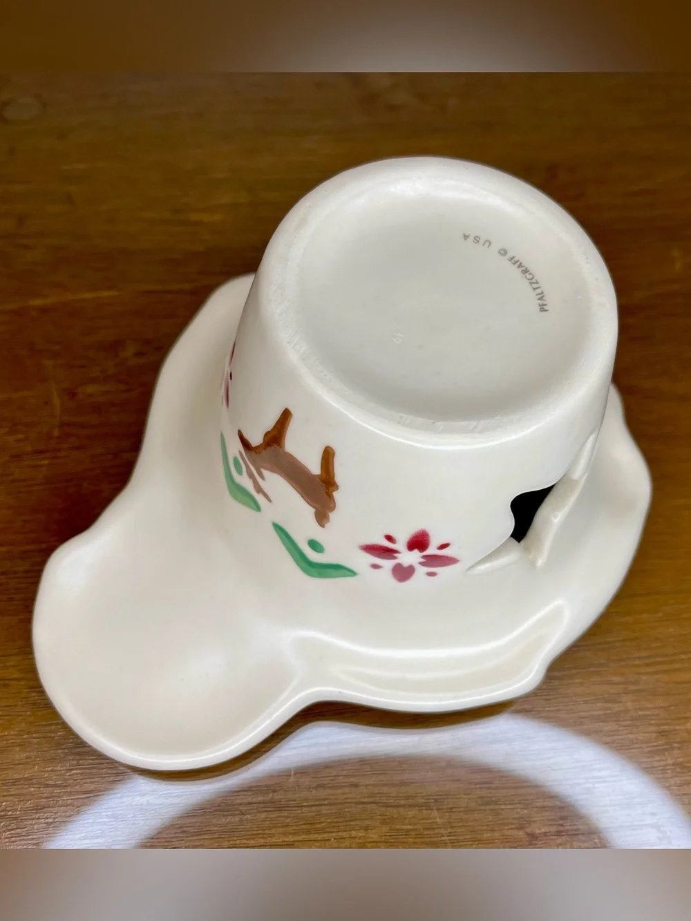 Vintage Pfaltzgraff Nordic Christmas Santa & Reindeer, Votive Candle Holder, 90s